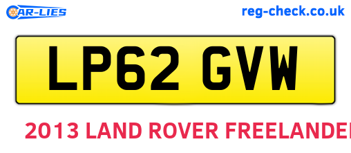 LP62GVW are the vehicle registration plates.