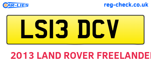 LS13DCV are the vehicle registration plates.