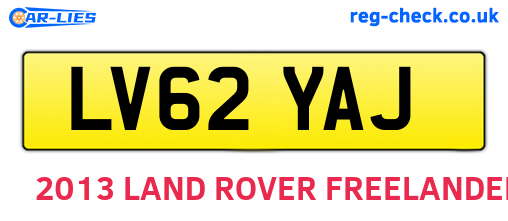 LV62YAJ are the vehicle registration plates.