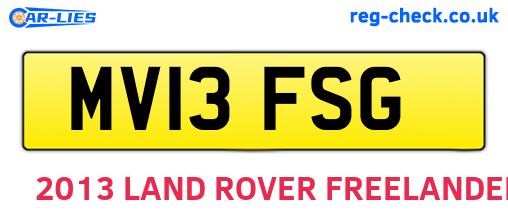 MV13FSG are the vehicle registration plates.