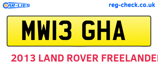 MW13GHA are the vehicle registration plates.