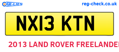 NX13KTN are the vehicle registration plates.
