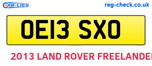 OE13SXO are the vehicle registration plates.