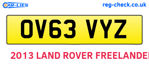 OV63VYZ are the vehicle registration plates.