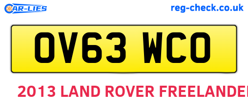 OV63WCO are the vehicle registration plates.