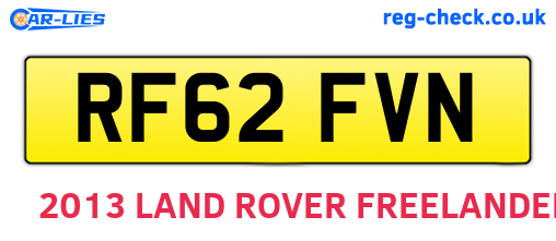 RF62FVN are the vehicle registration plates.