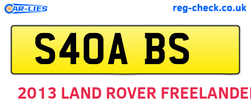 S40ABS are the vehicle registration plates.