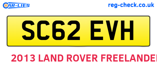 SC62EVH are the vehicle registration plates.
