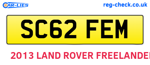 SC62FEM are the vehicle registration plates.