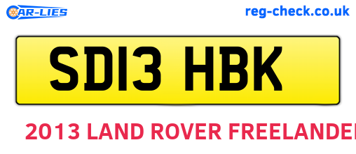 SD13HBK are the vehicle registration plates.