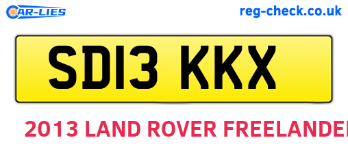 SD13KKX are the vehicle registration plates.