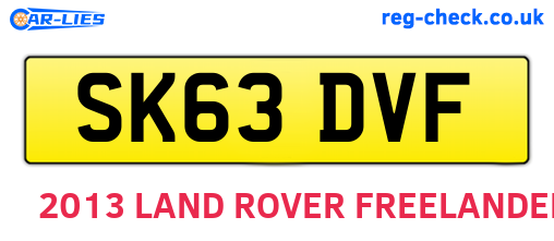 SK63DVF are the vehicle registration plates.