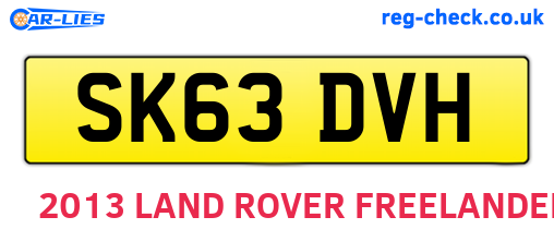 SK63DVH are the vehicle registration plates.
