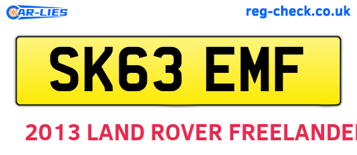 SK63EMF are the vehicle registration plates.