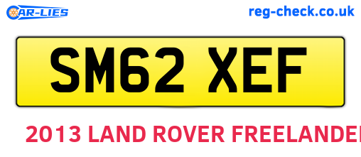 SM62XEF are the vehicle registration plates.