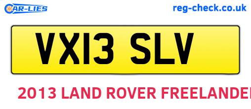 VX13SLV are the vehicle registration plates.