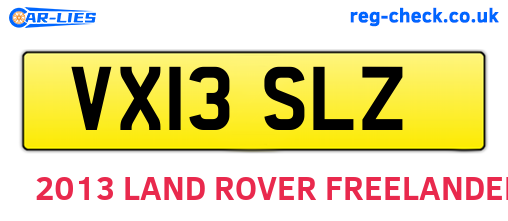 VX13SLZ are the vehicle registration plates.