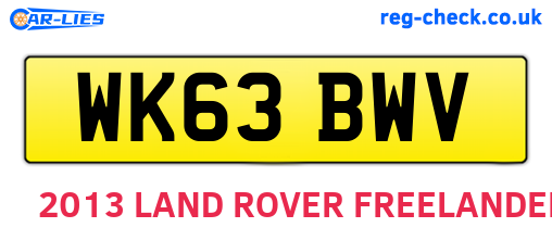 WK63BWV are the vehicle registration plates.