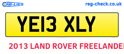 YE13XLY are the vehicle registration plates.