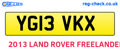 YG13VKX are the vehicle registration plates.