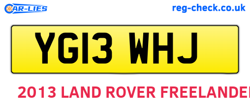 YG13WHJ are the vehicle registration plates.