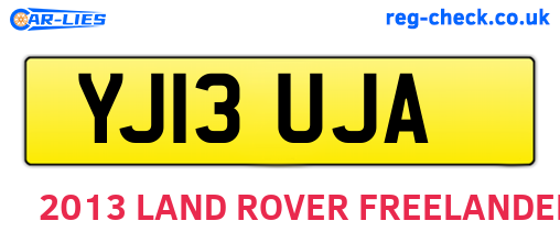 YJ13UJA are the vehicle registration plates.