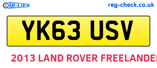 YK63USV are the vehicle registration plates.
