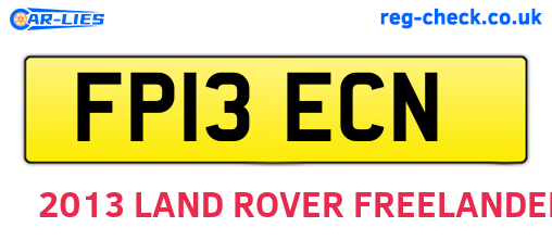 FP13ECN are the vehicle registration plates.