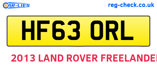 HF63ORL are the vehicle registration plates.