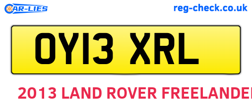 OY13XRL are the vehicle registration plates.