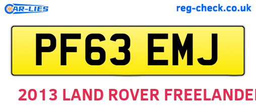 PF63EMJ are the vehicle registration plates.