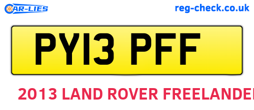 PY13PFF are the vehicle registration plates.