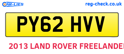 PY62HVV are the vehicle registration plates.