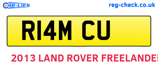R14MCU are the vehicle registration plates.