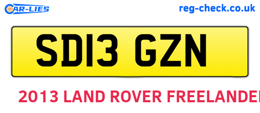 SD13GZN are the vehicle registration plates.