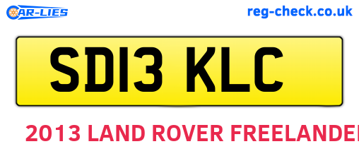 SD13KLC are the vehicle registration plates.