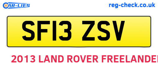 SF13ZSV are the vehicle registration plates.