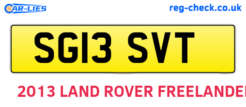 SG13SVT are the vehicle registration plates.