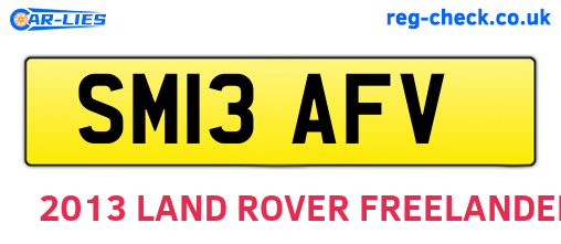 SM13AFV are the vehicle registration plates.