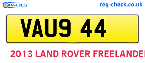 VAU944 are the vehicle registration plates.