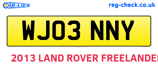 WJ03NNY are the vehicle registration plates.