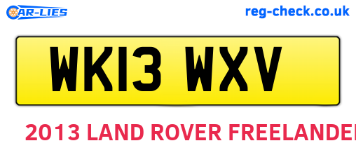 WK13WXV are the vehicle registration plates.