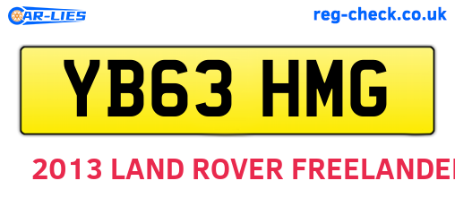 YB63HMG are the vehicle registration plates.