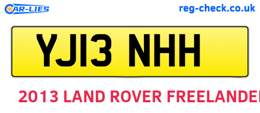 YJ13NHH are the vehicle registration plates.