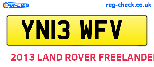 YN13WFV are the vehicle registration plates.
