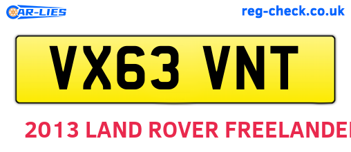 VX63VNT are the vehicle registration plates.
