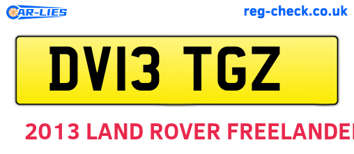 DV13TGZ are the vehicle registration plates.