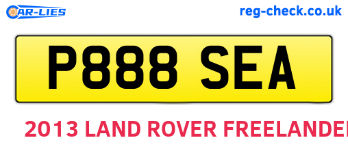 P888SEA are the vehicle registration plates.