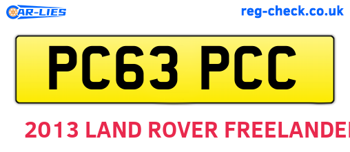 PC63PCC are the vehicle registration plates.