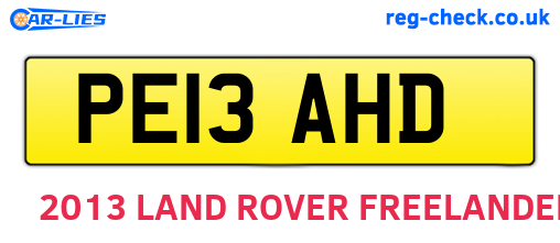 PE13AHD are the vehicle registration plates.